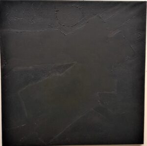 2023_0067 Frans Ermens_ GMA of Modern Art Expressive Abstract Paintings _Black Angel_Acryl mixed technics 3D panel 100 x 100